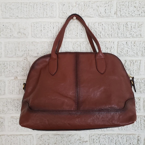 Frye Leather Ring Dome Satchel Handbag - Picture 3 of 14